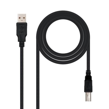 Cable USB 2.0 Impresora Nanocable 10.01.0105-BK/ USB Tipo-B Macho